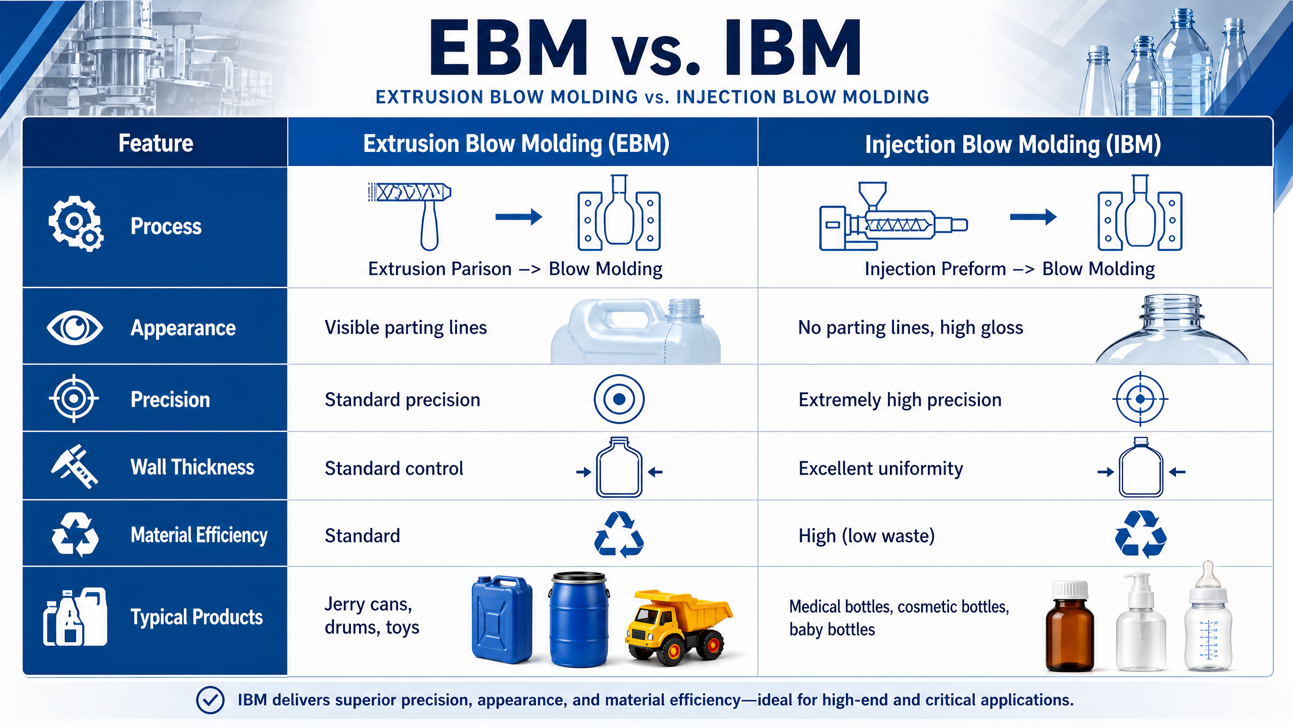 Latest company blogs about EBM or IBM? A Professional Guide to Choosing the Best Blow Molding Process