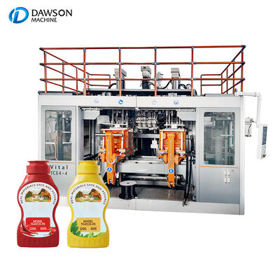 Buy 30kw Extruder Motor Power Double Station HDPE Extrusion Blow Molding Machine for 1 Liter 3 Liter Soy Sauce Bottles online manufacture