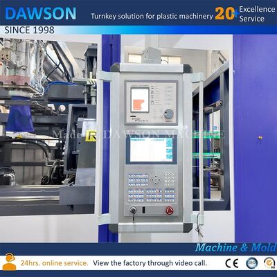 4 Screw Heating Zone Plastic Blow Molding Machine HDPE Jerrycan Bottle Production Line Clamping Force 270 KN Technology