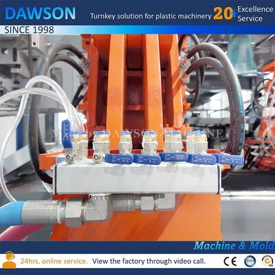 130 Kg Per Hour Output Extrusion Blow Molding Machine For HDPE 5L Jerrycan High Speed Plastic Manufacturing